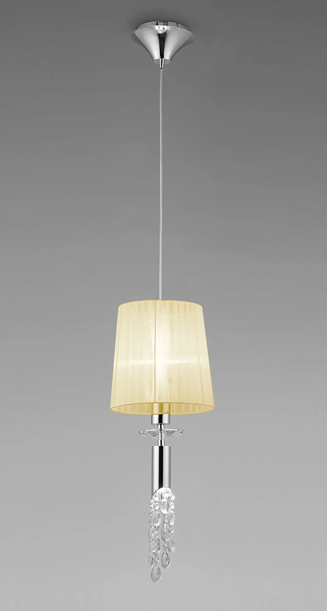Tiffany Polished Chrome-Cream Crystal Ceiling Lights Mantra Shaded Crystal Fittings